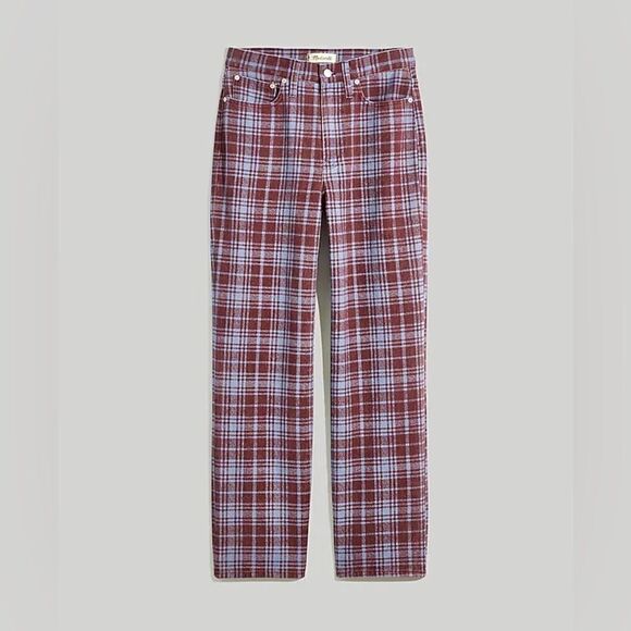 Madewell The Perfect Vintage Straight Jean in Cabernet Plaid - Picture 5 of 16